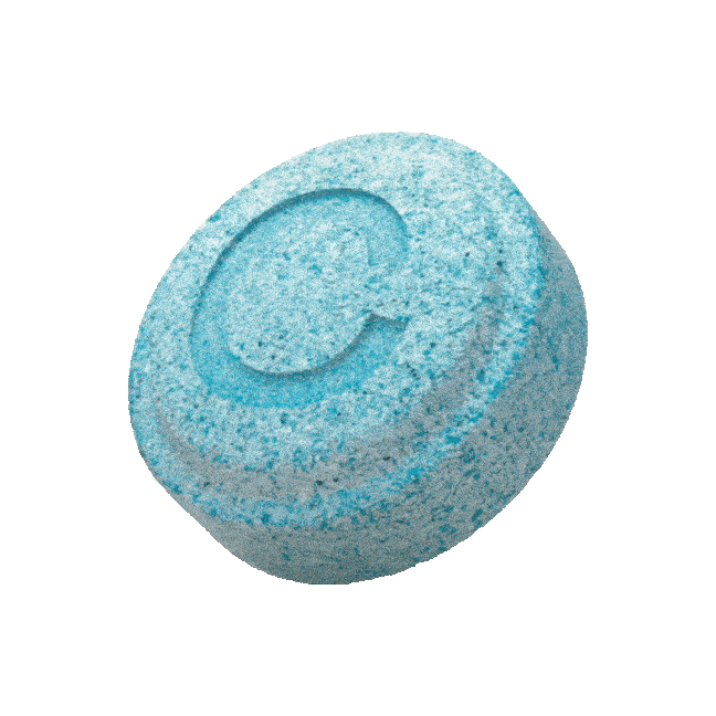 Blue pill decoration