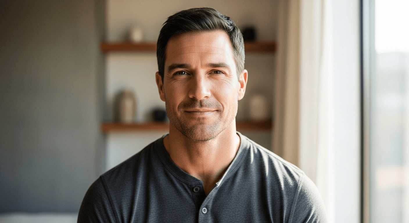 Confident man representing sexual wellness and health optimization